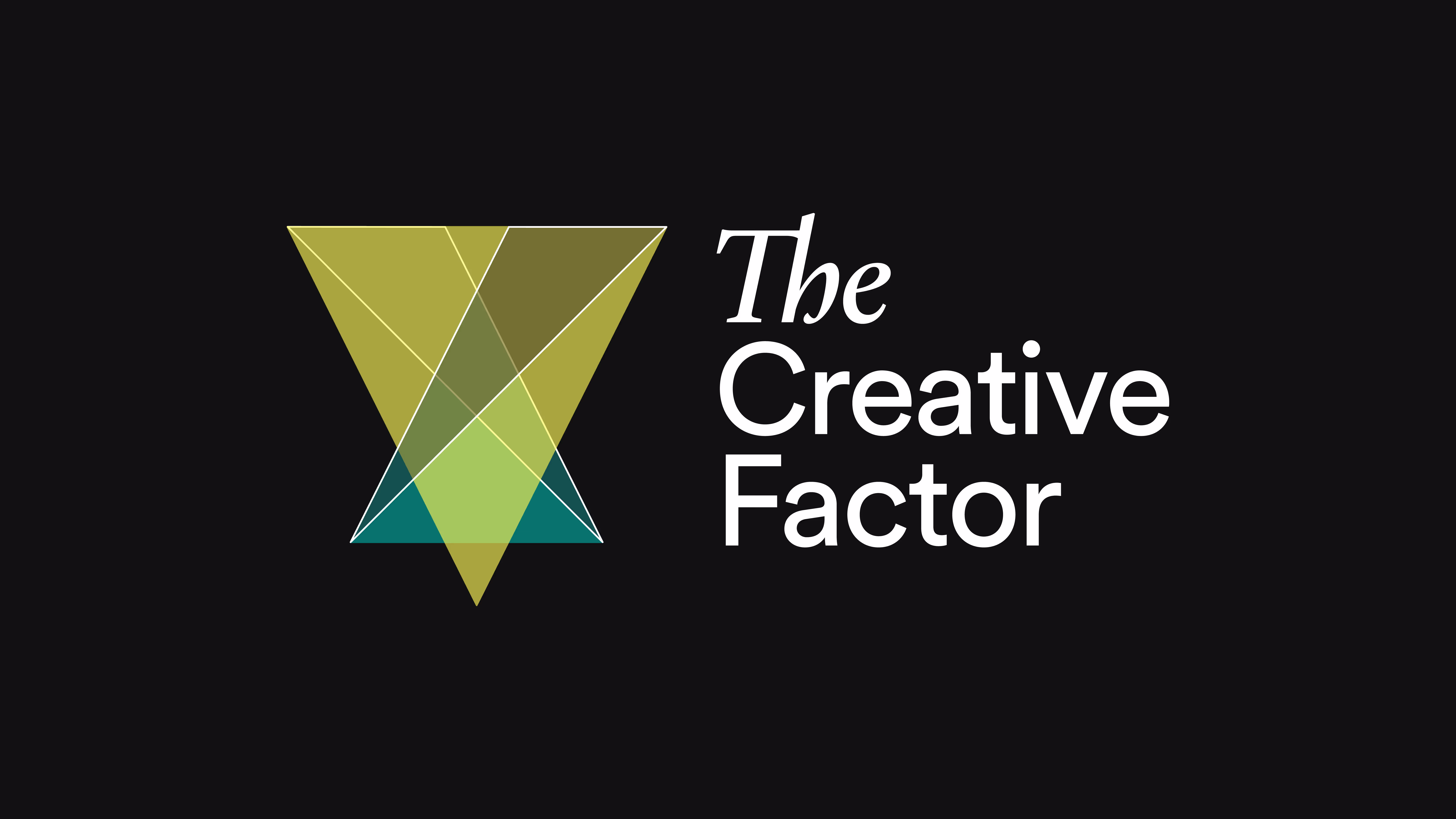 The Creative Factor logo on black background